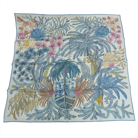 Hermes Accessories - HERMES Carre 90 Animal Carnival Yellow Scarf Muffler H003953S Women's Silk